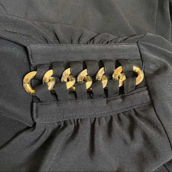 Michael Kors Black Top Gold Chain Shoulders Large - Picture 6 of 8